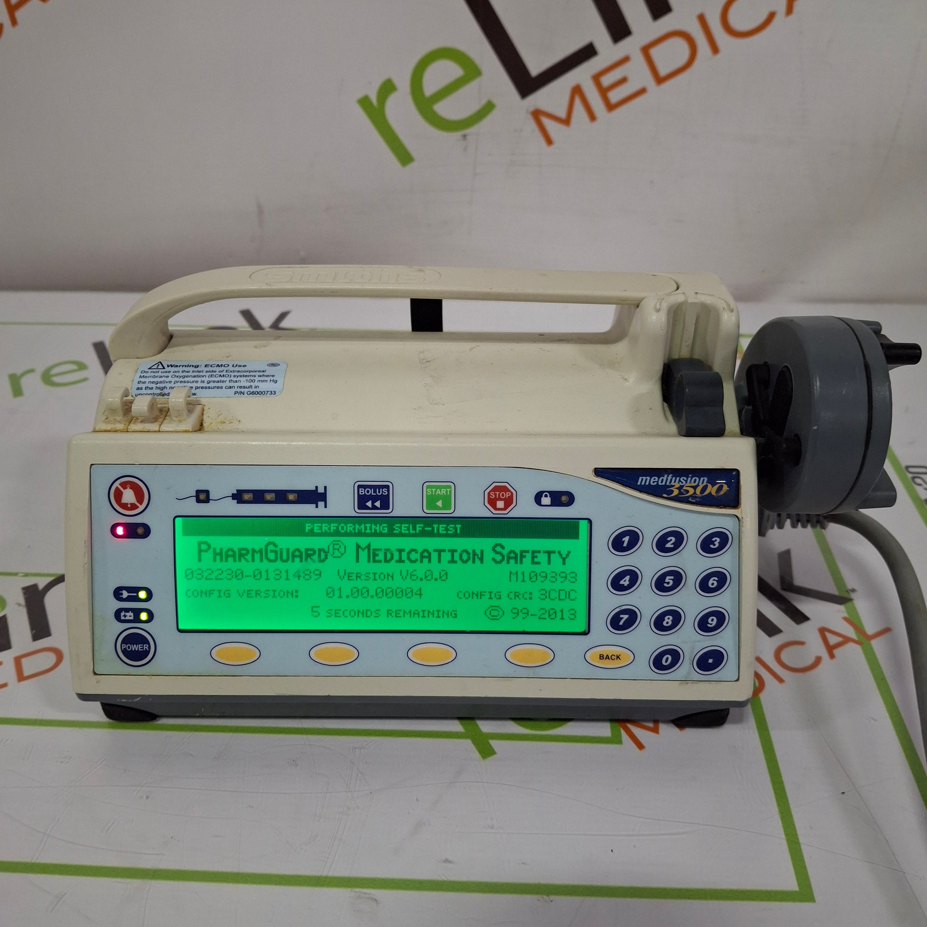 Smiths Medical Medfusion 3500 Version 6 Syringe Infusion Pump