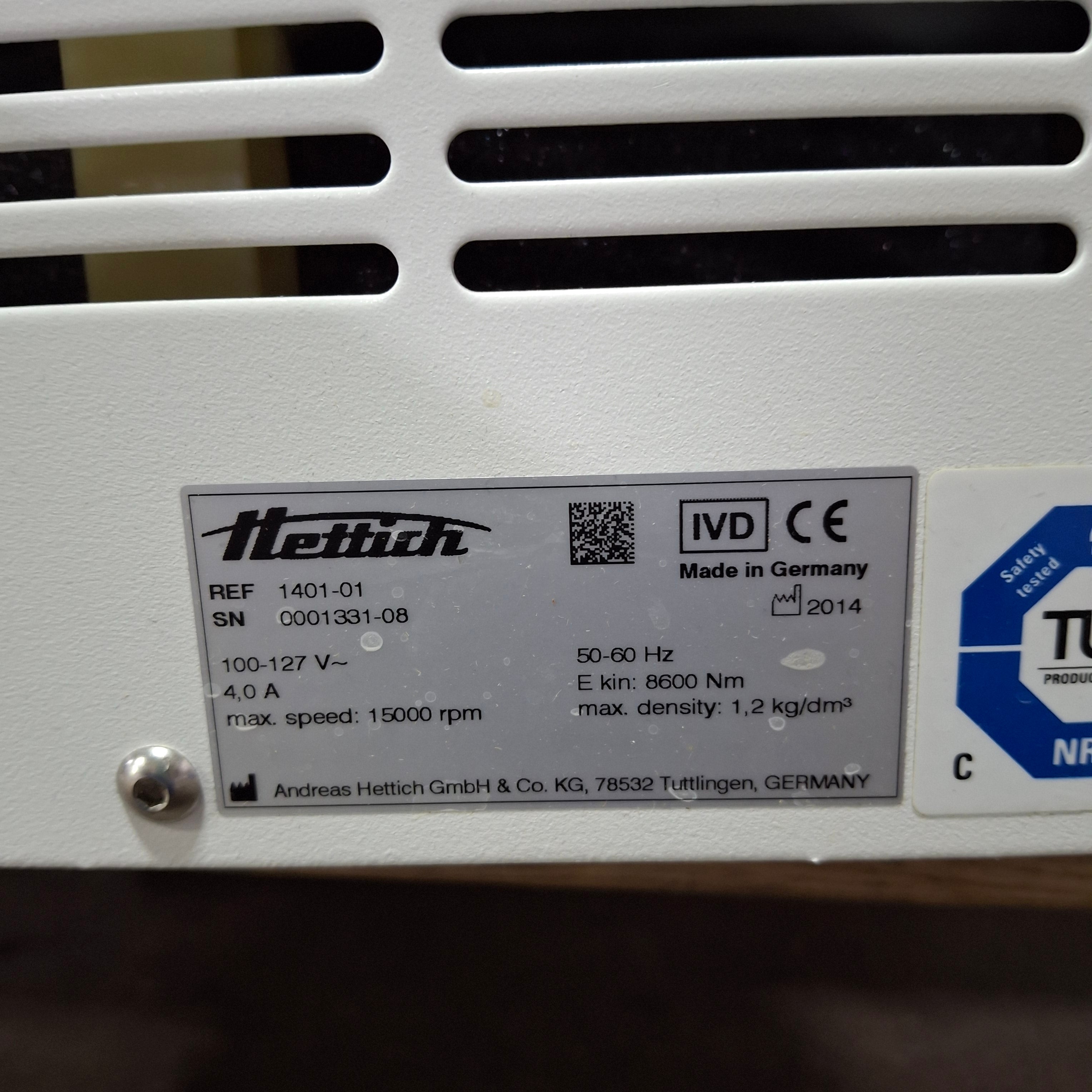 Hettich Universal 320 Type 1401-01 Zentifugen Benchtop Centrifuge
