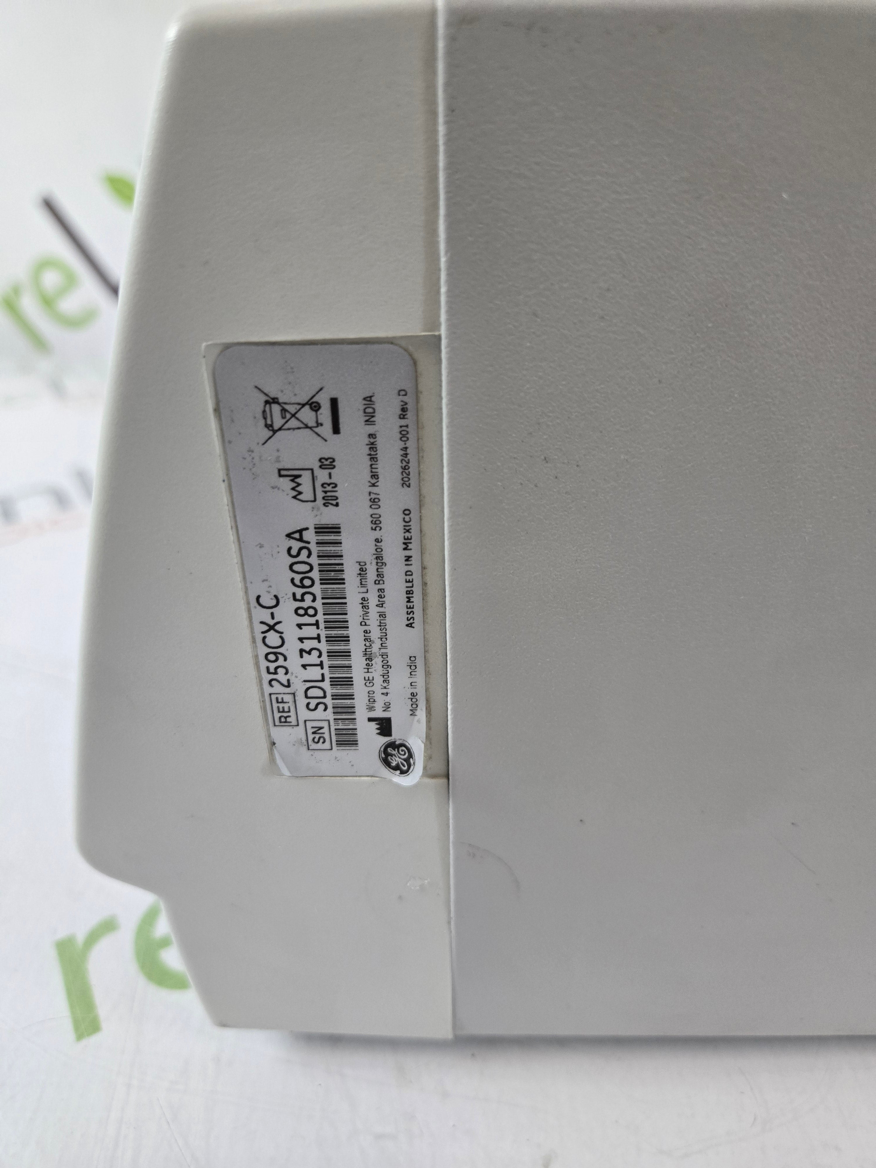 GE Healthcare Corometrics 250cx Series Model 259cx-c Fetal Monitor