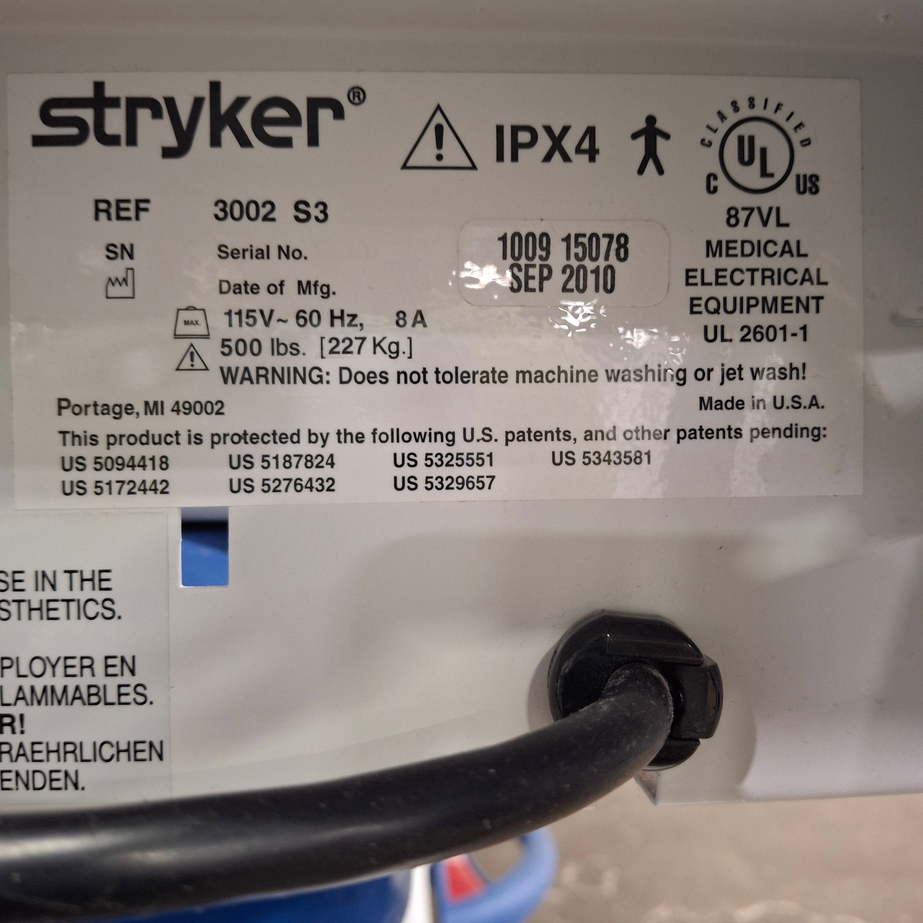 Stryker Secure III 3002 Hospital Bed
