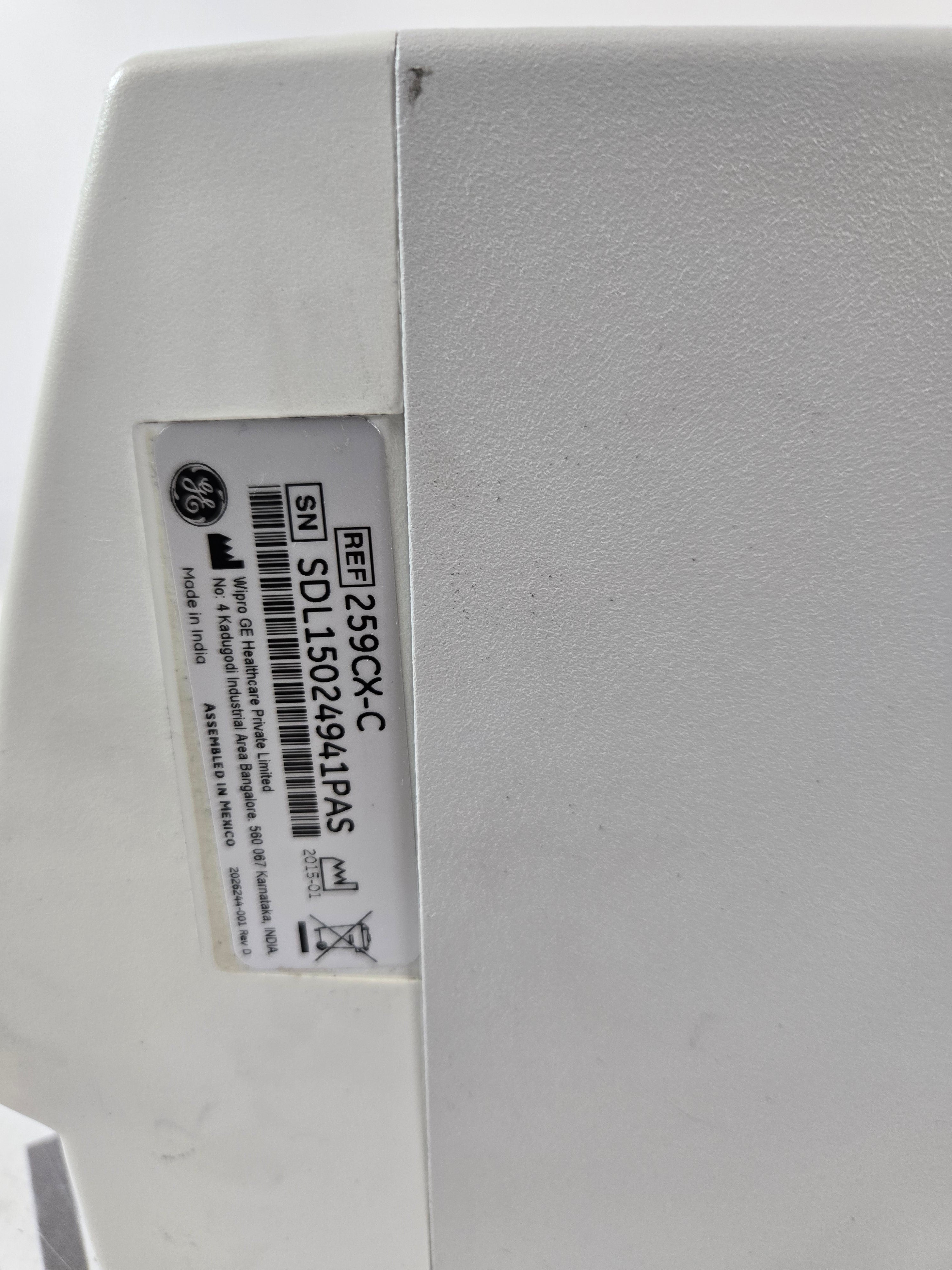 GE Healthcare Corometrics 250cx Series Model 259cx-c Fetal Monitor