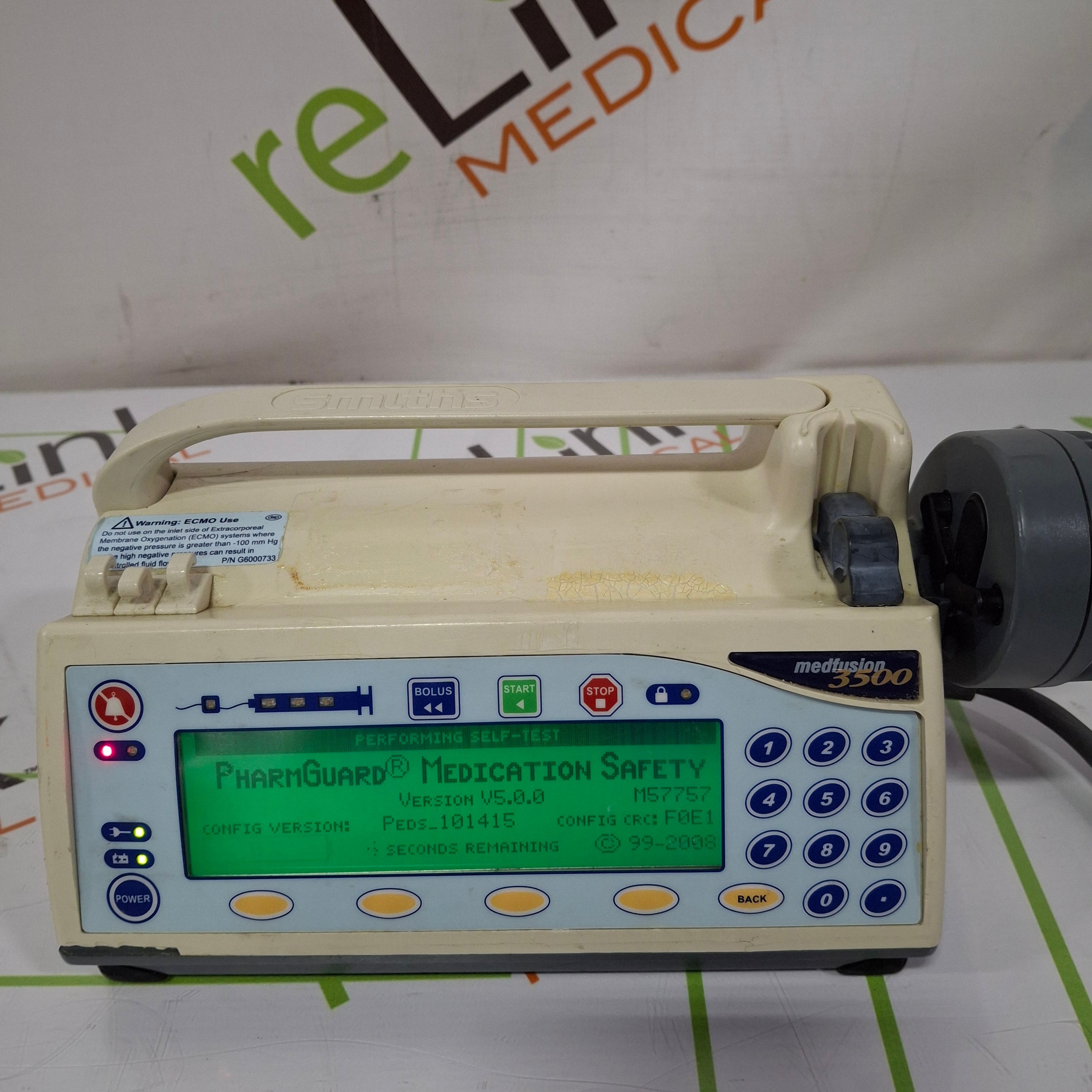 Smiths Medical Medfusion 3500 Version 5 Syringe Infusion Pump