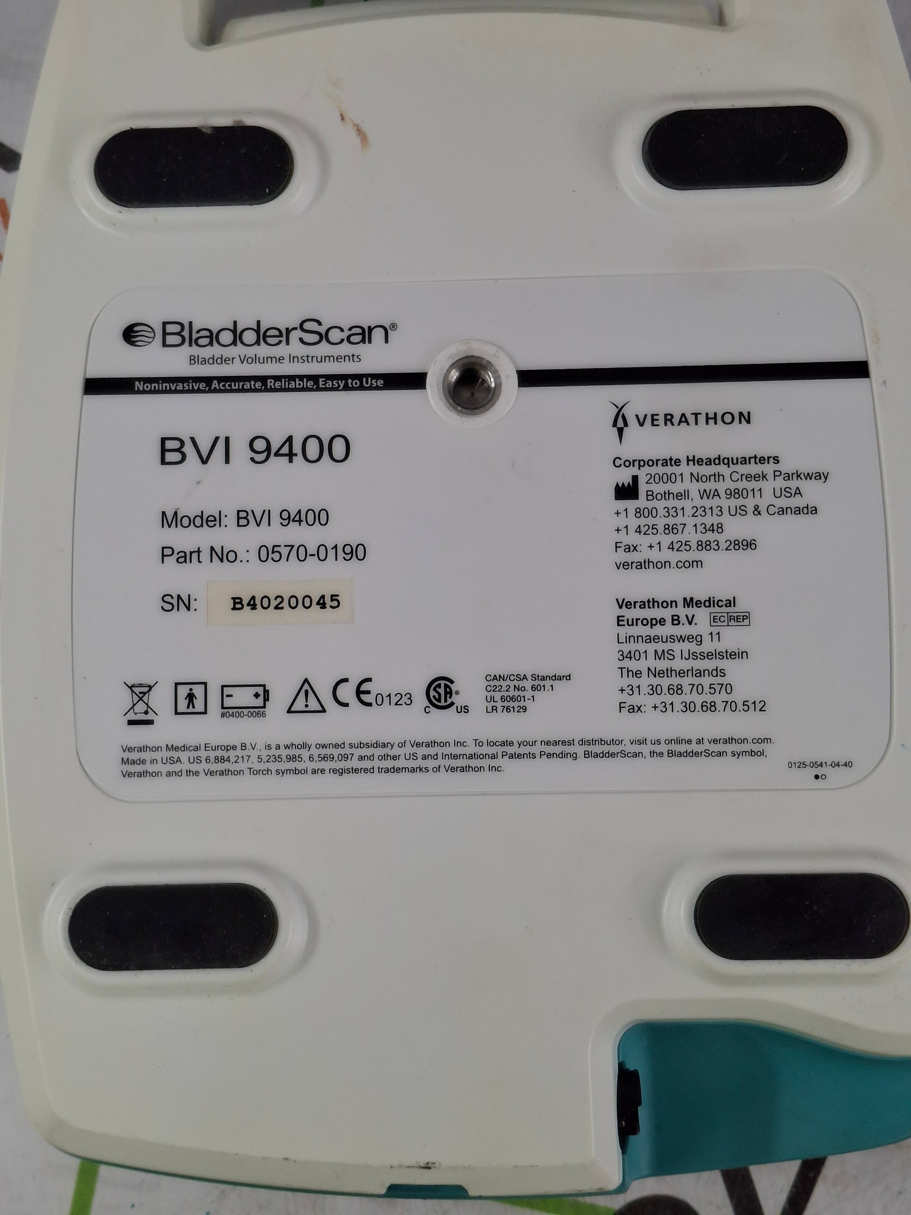 Verathon Medical, Inc BVI 9400 Bladderscan
