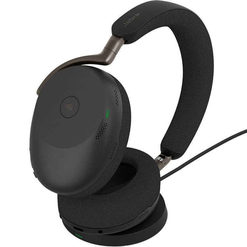 Jabra Evolve3 85 MS Bluetooth Headset - USB-C with Dongle - Black (Wireless Charging Pad)