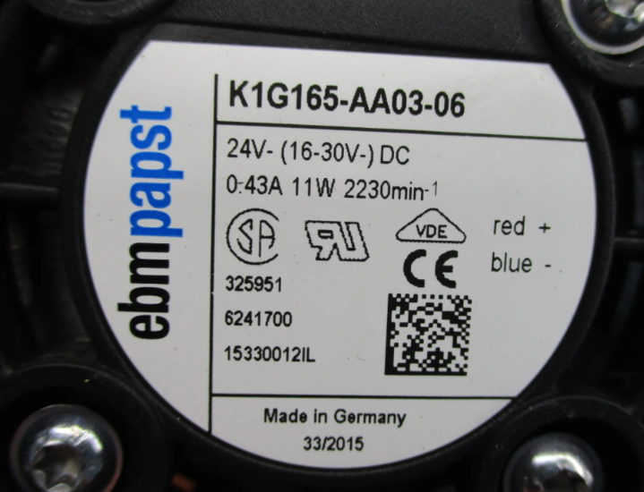 Ebmpapst K1G165-AA03-06 24V 0.43A 11W Cooling Fan