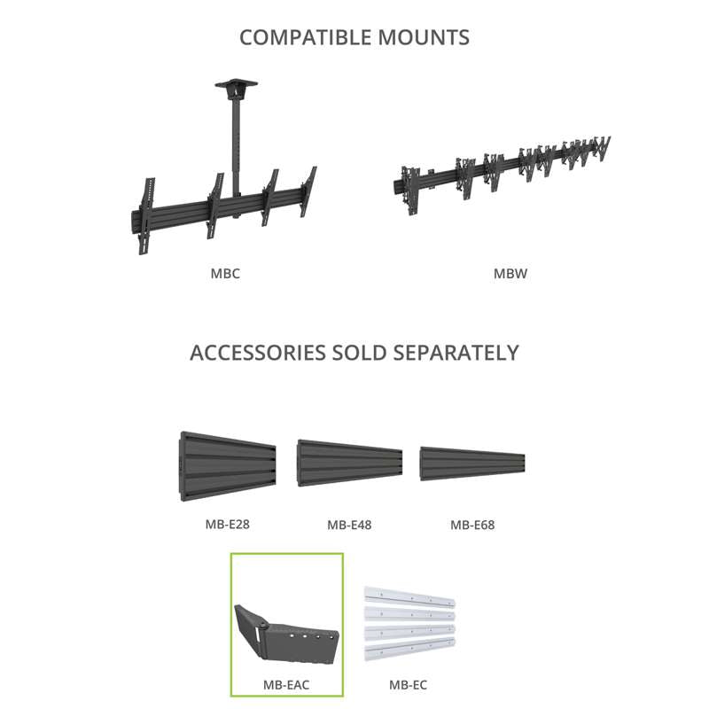 Kanto Extrusion Angled Connector for MBC and MBW Menu Boards
