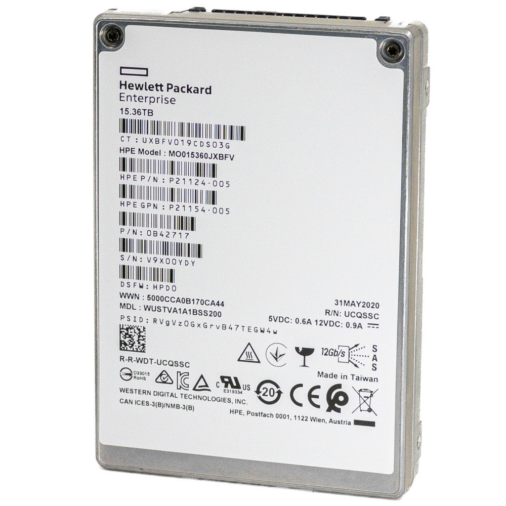 HP Ultrastar DC SS540 WUSTVA1A1BSS200 P21124-005 15.36TB SAS 12Gb/s 3D TLC 2.5in Recertified Solid State Drive