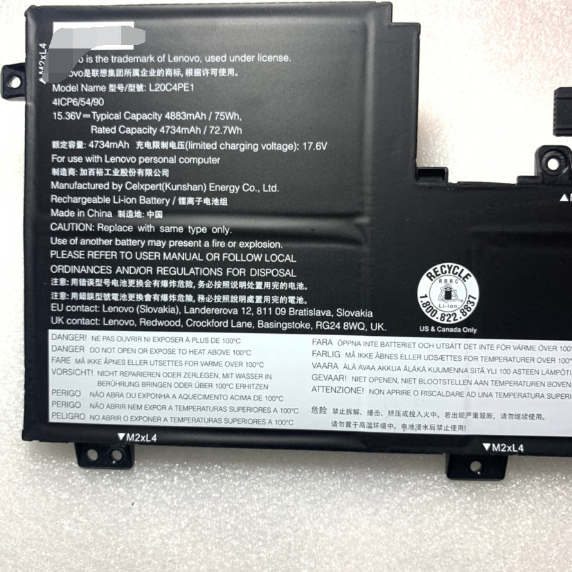 Lenovo L20C4PE1 L20L4PE1 L20M4PE1 IdeaPad 5 Pro-16IHU6 Battery