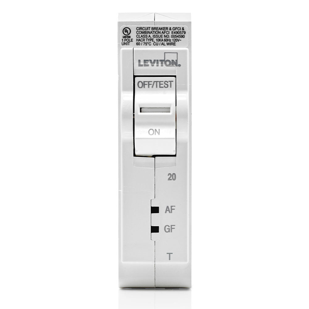 Leviton LB120-DFT 20A 1-Pole Dual Function AFCI/GFCI Circuit Breaker Plug-On 120V