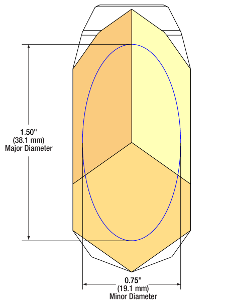 T-HHR19385-M03 - Replicated Aluminum Lateral Transfer Retroreflector, 0.75" x 1.5" Clear Aperture, <5 arcsec, Unprotected Gold Coating