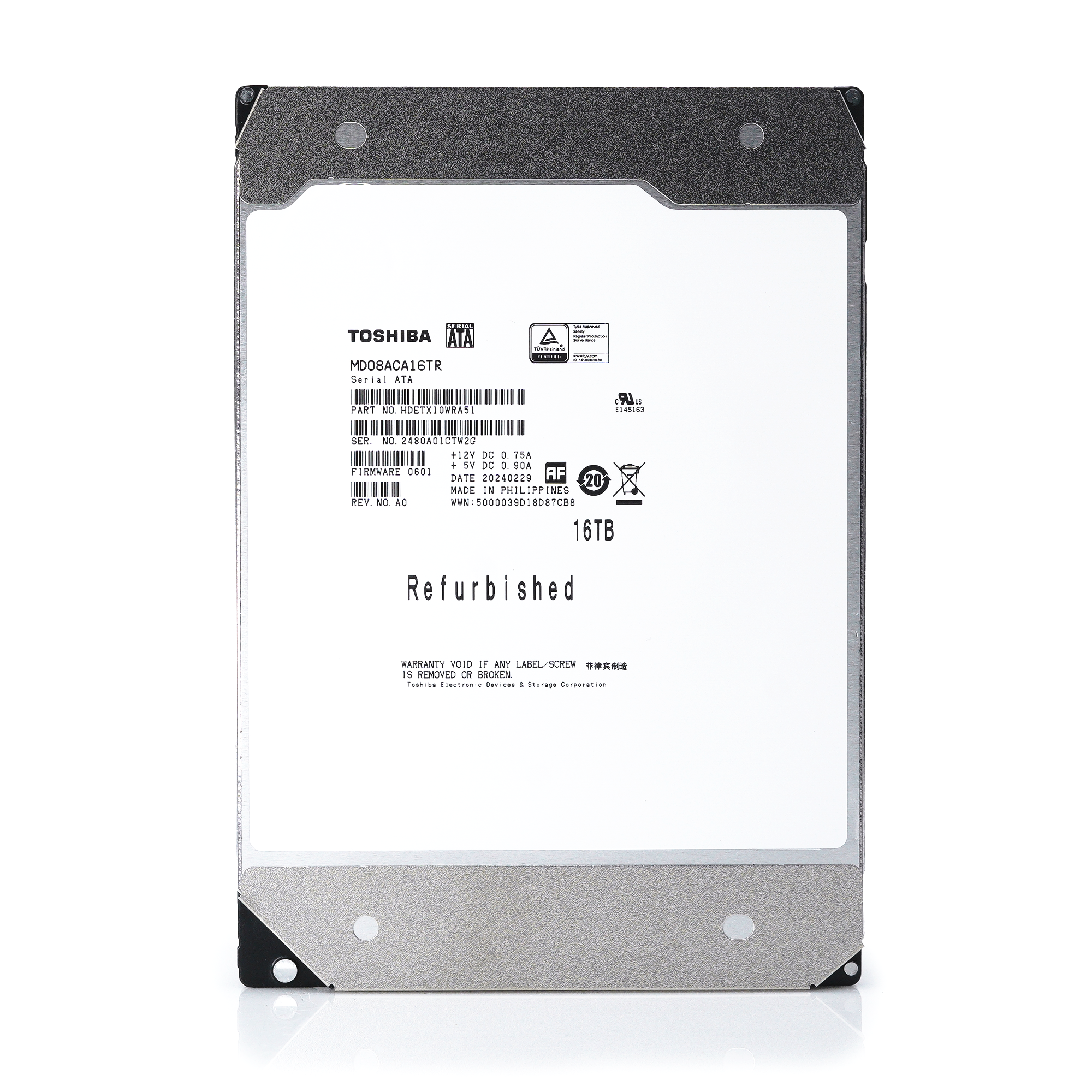 Toshiba MD08 MD08ACA16TR 16TB 7.2K RPM SATA 6Gb/s 512e Desktop 3.5in Hard Drive