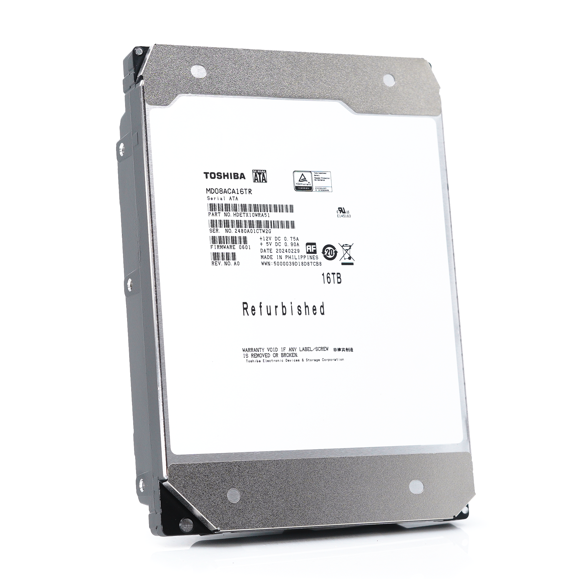 Toshiba MD08 MD08ACA16TR 16TB 7.2K RPM SATA 6Gb/s 512e Desktop 3.5in Hard Drive