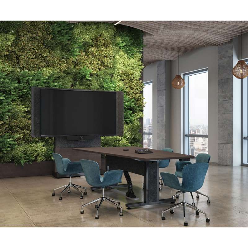 Middle Atlantic Forum Free-Standing 48" (2-Bay) Display Stand for (1) 66" to 75" Display, Dark Finish