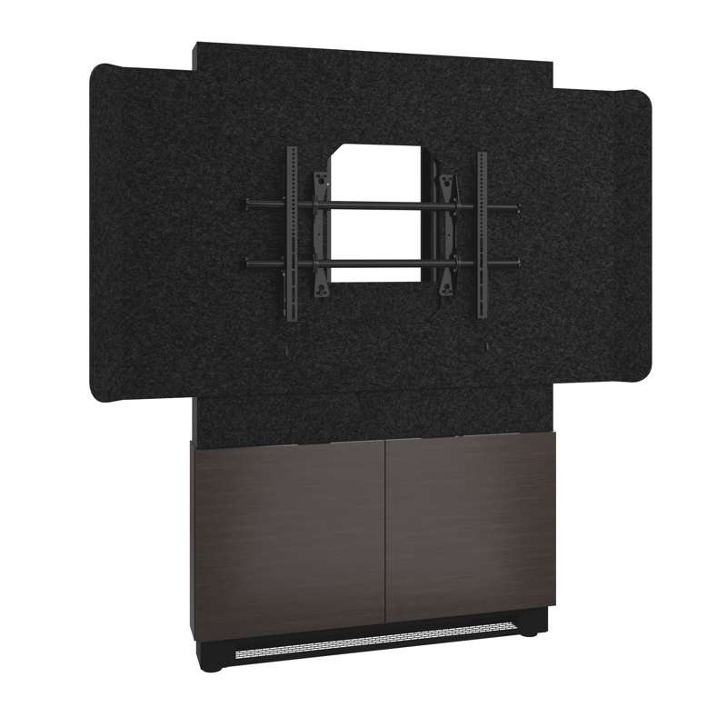 Middle Atlantic Forum Floor-to-Wall Mounted 2-Bay Display Stand for (1) 42" to 55" Display, Dark Finish