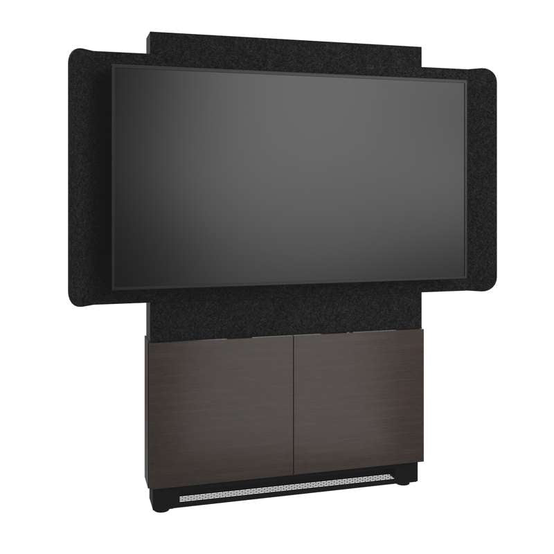 Middle Atlantic Forum Floor-to-Wall Mounted 2-Bay Display Stand for (1) 42" to 55" Display, Dark Finish