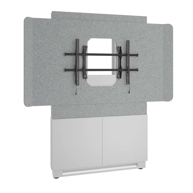 Middle Atlantic Forum Floor-to-Wall Mounted 48" (2-Bay) Display Stand for (1) 56" to 65" Display, Light Finish