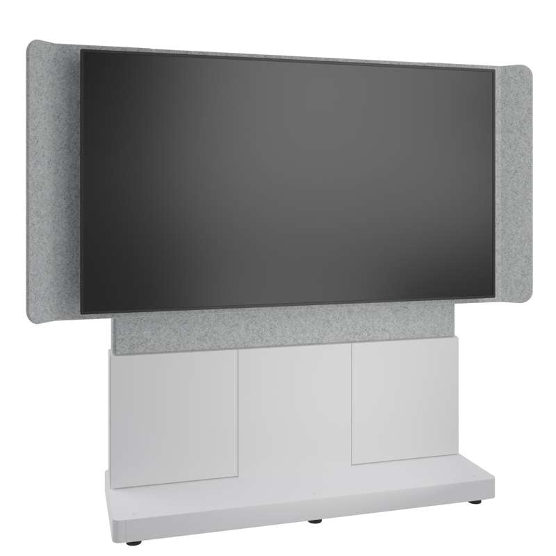 Middle Atlantic Forum Free-Standing 66" (3 Bay) Display Stand for (1) 70" to 75" Display, Light Finish