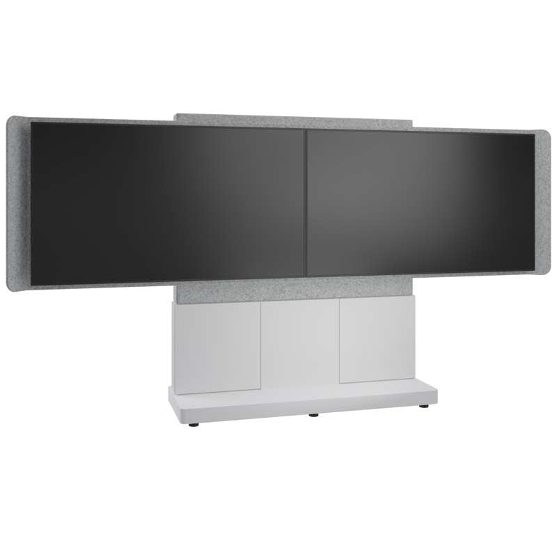 Middle Atlantic Forum Free-Standing 66" (3 Bay) Display Stand for (2) 50" to 55" Display, Light Finish