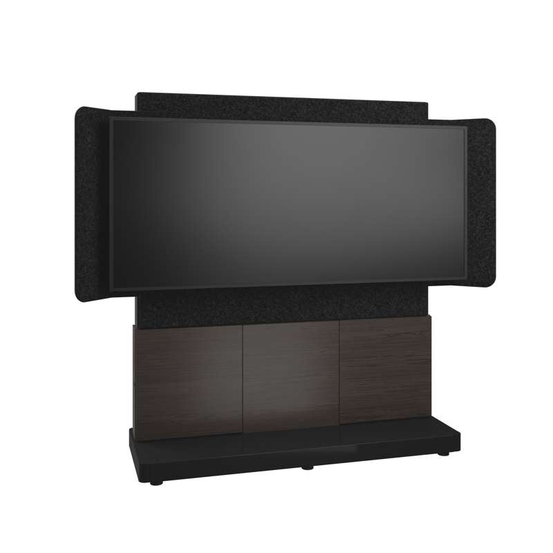 Middle Atlantic Forum Free-Standing 66" (3 Bay) Display Stand for (1) 81" 21:9 Ultra-Wide Display, Dark Finish