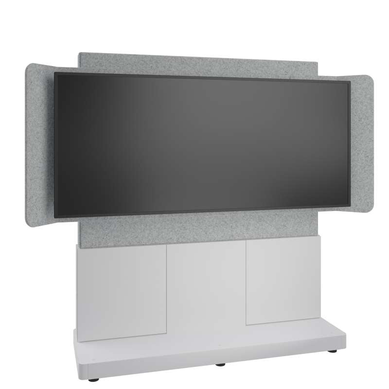 Middle Atlantic Forum Free-Standing 66" (3 Bay) Display Stand for (1) 81" 21:9 Ultra-Wide Display, Light Finish
