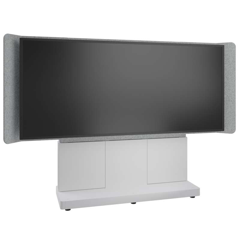 Middle Atlantic Forum Free-Standing 66" (3 Bay) Display Stand for (1) 105" 21:9 Ultra-Wide Display, Light Finish