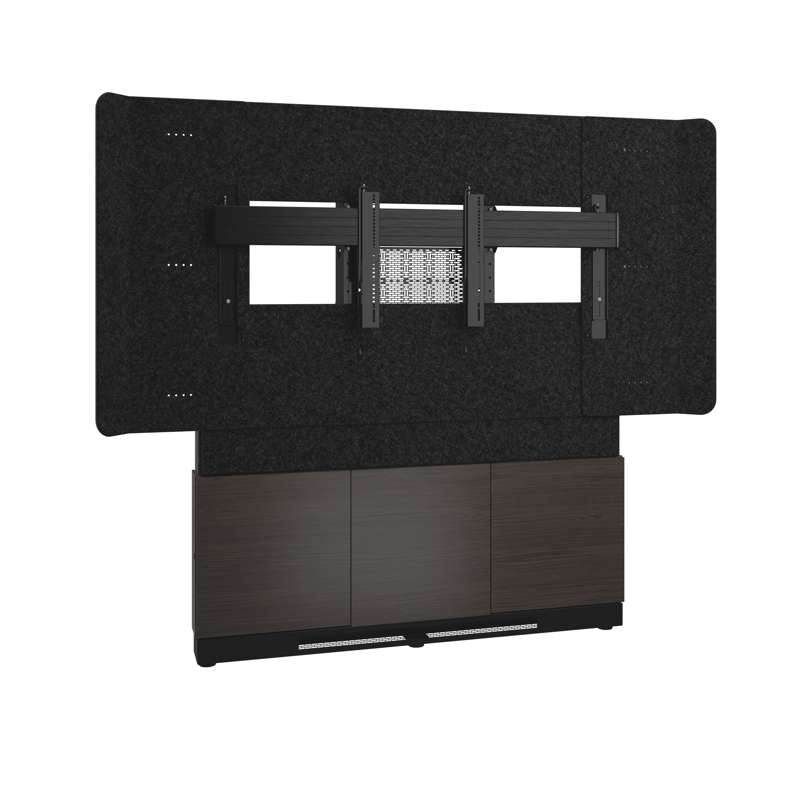 Middle Atlantic Forum Floor-to-Wall Mounted 66" (3 Bay) Display Stand for (1) 70" to 75" Display, Dark Finish