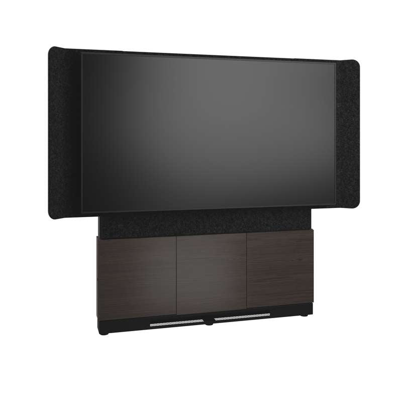 Middle Atlantic Forum Floor-to-Wall Mounted 66" (3 Bay) Display Stand for (1) 86" to 100" Display, Dark Finish