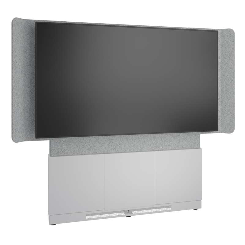 Middle Atlantic Forum Floor-to-Wall Mounted 66" (3 Bay) Display Stand for (1) 86" to 100" Display, Light Finish