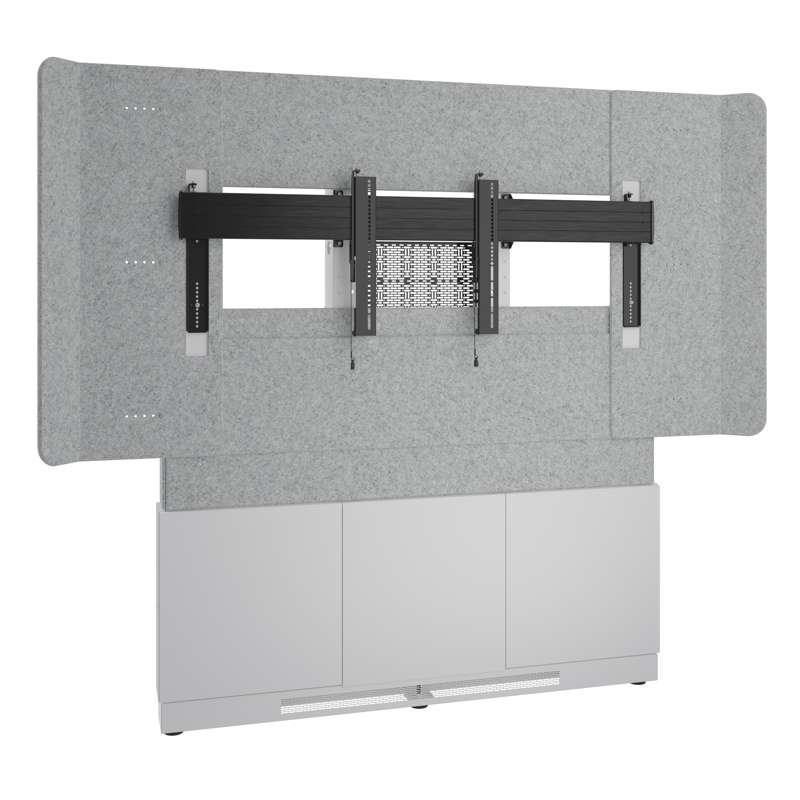 Middle Atlantic Forum Floor-to-Wall Mounted 66" (3 Bay) Display Stand for (1) 86" to 100" Display, Light Finish