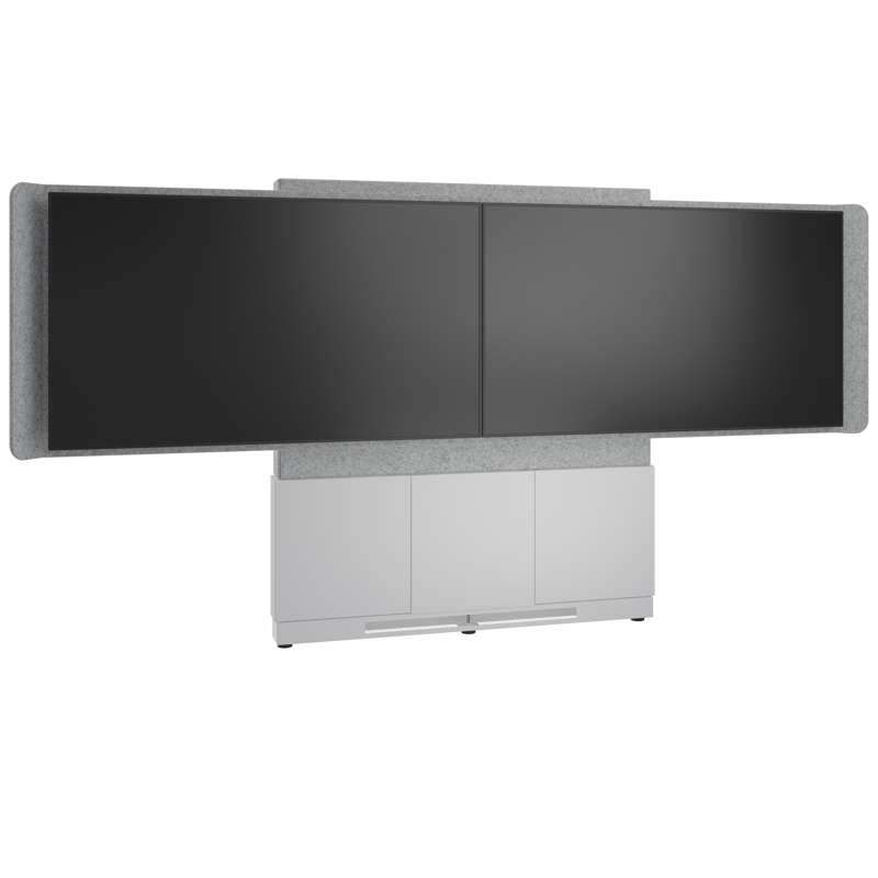 Middle Atlantic Forum Floor-to-Wall Mounted 66" (3 Bay) Display Stand for (2) 66" to 75" Display, Light Finish