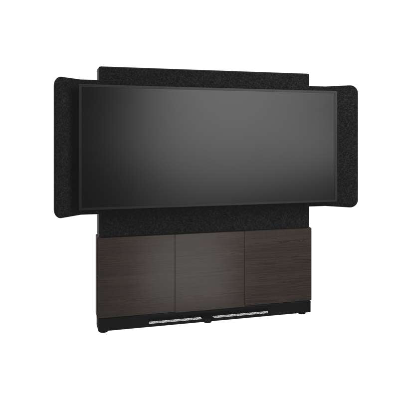Middle Atlantic Forum Floor-to-Wall Mounted 66" (3 Bay) Display Stand for (1) 81" 21:9 Ultra-Wide Display, Dark Finish