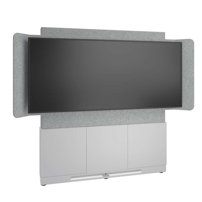 Middle Atlantic Forum Floor-to-Wall Mounted 66" (3 Bay) Display Stand for (1) 81" 21:9 Ultra-Wide Display, Light Finish