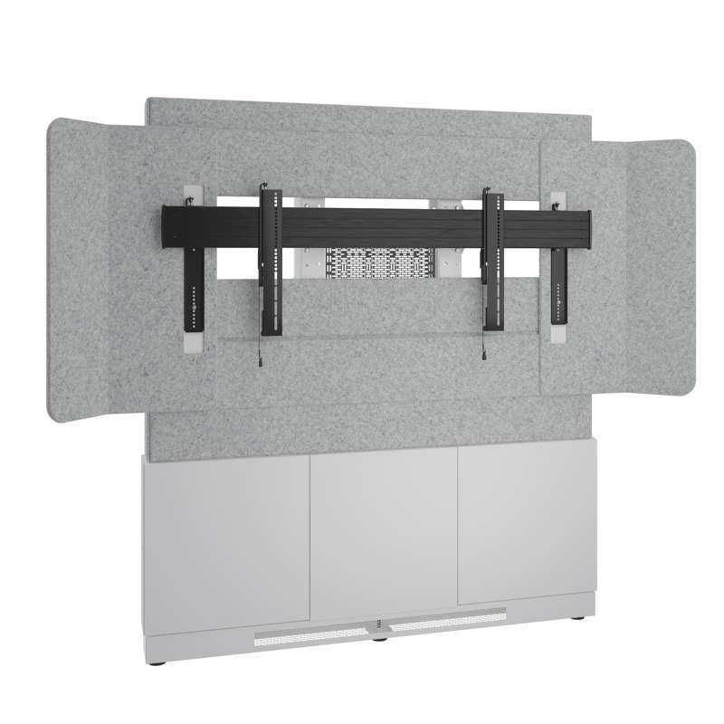 Middle Atlantic Forum Floor-to-Wall Mounted 66" (3 Bay) Display Stand for (1) 81" 21:9 Ultra-Wide Display, Light Finish