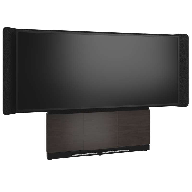 Middle Atlantic Forum Floor-to-Wall Mounted 66" (3 Bay) Display Stand for (1) 105" 21:9 Ultra-Wide Display, Dark Finish