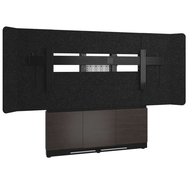 Middle Atlantic Forum Floor-to-Wall Mounted 66" (3 Bay) Display Stand for (1) 105" 21:9 Ultra-Wide Display, Dark Finish