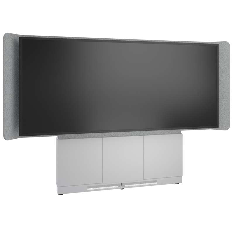 Middle Atlantic Forum Floor-to-Wall Mounted 66" (3 Bay) Display Stand for (1) 105" 21:9 Ultra-Wide Display, Light Finish