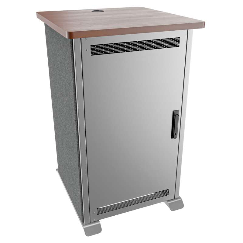 Middle Atlantic Forum 20RU Side Cart Rack - 27in Depth - Forward and Lever Lock compatible - Biltmore Cherry HPL