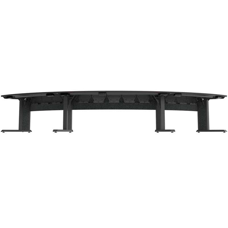 Middle Atlantic Forum Arc Table - Conference Table For Up To 7 People - 184in Arc - 30in Seated Height - Dark Finish