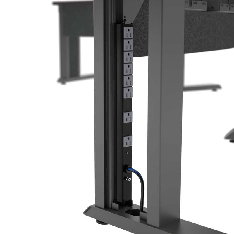 Middle Atlantic Forum Arc Table - Conference Table For Up To 7 People - 184in Arc - 30in Seated Height - Dark Finish