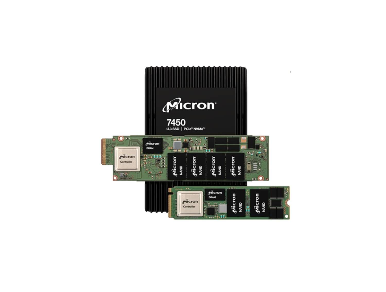 Micron MTFDKBZ3T8TFR-1BC1ZABYY 7450 PRO 3.75TB PCIe NVMe 4.0 E1.S EDSFF Internal SSD