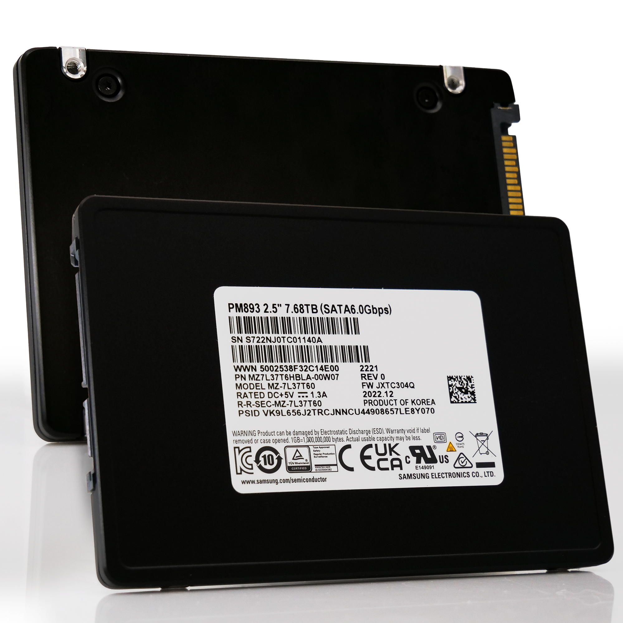 Samsung PM893 7.68TB SATA 6Gb/s 2.5in Enterprise Solid State Drive MZ-7L37T60 MZ7L37T6HBLA