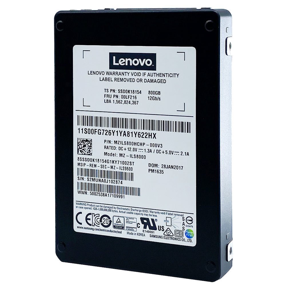 Lenovo PM1635 MZILS800HCHP 00LF216 800GB SAS 12Gb/s 2.5in Solid State Drive