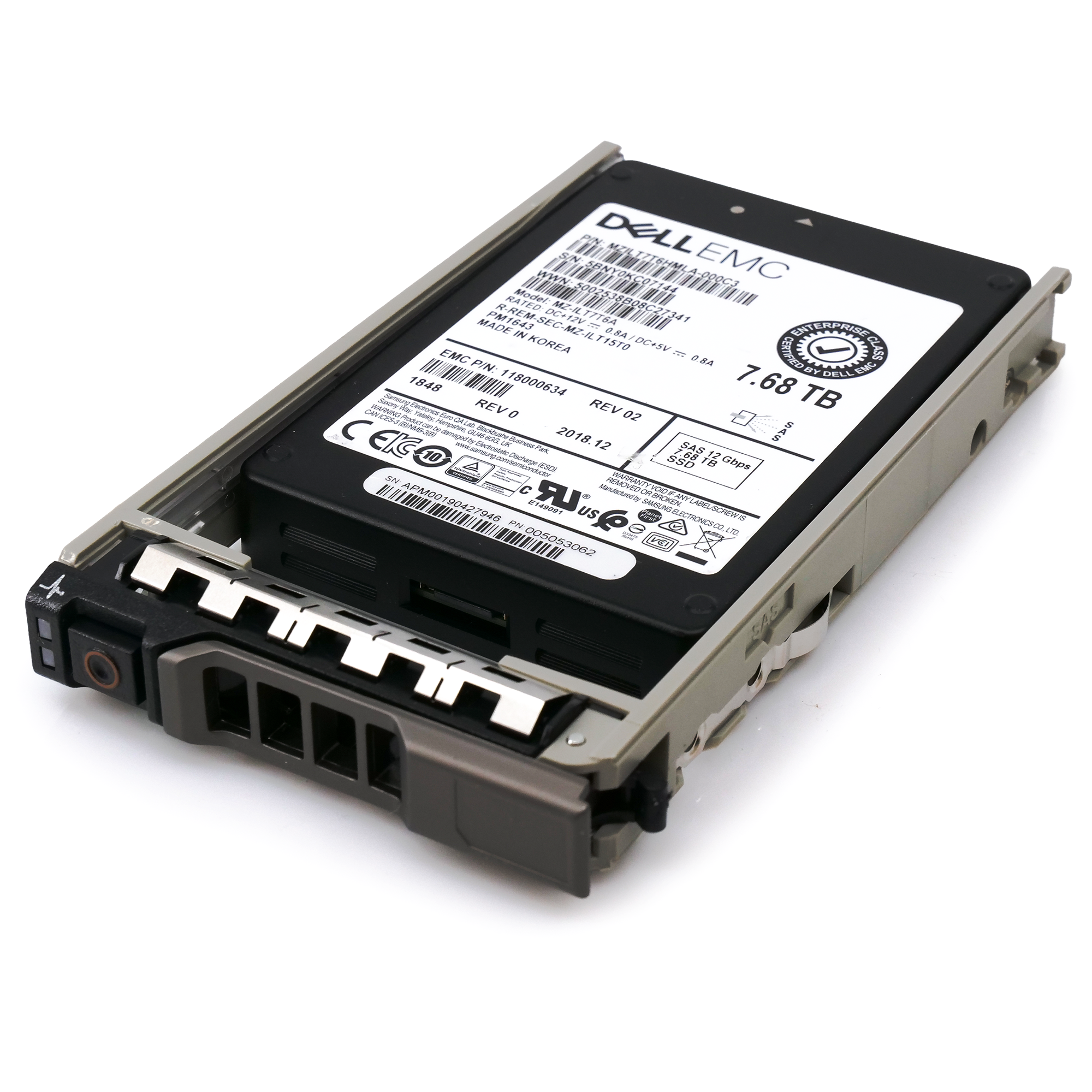 Dell EMC 118000634 G13 7.68TB SAS 12Gb/s 512e 1DWPD 2.5in Refurbished SSD
