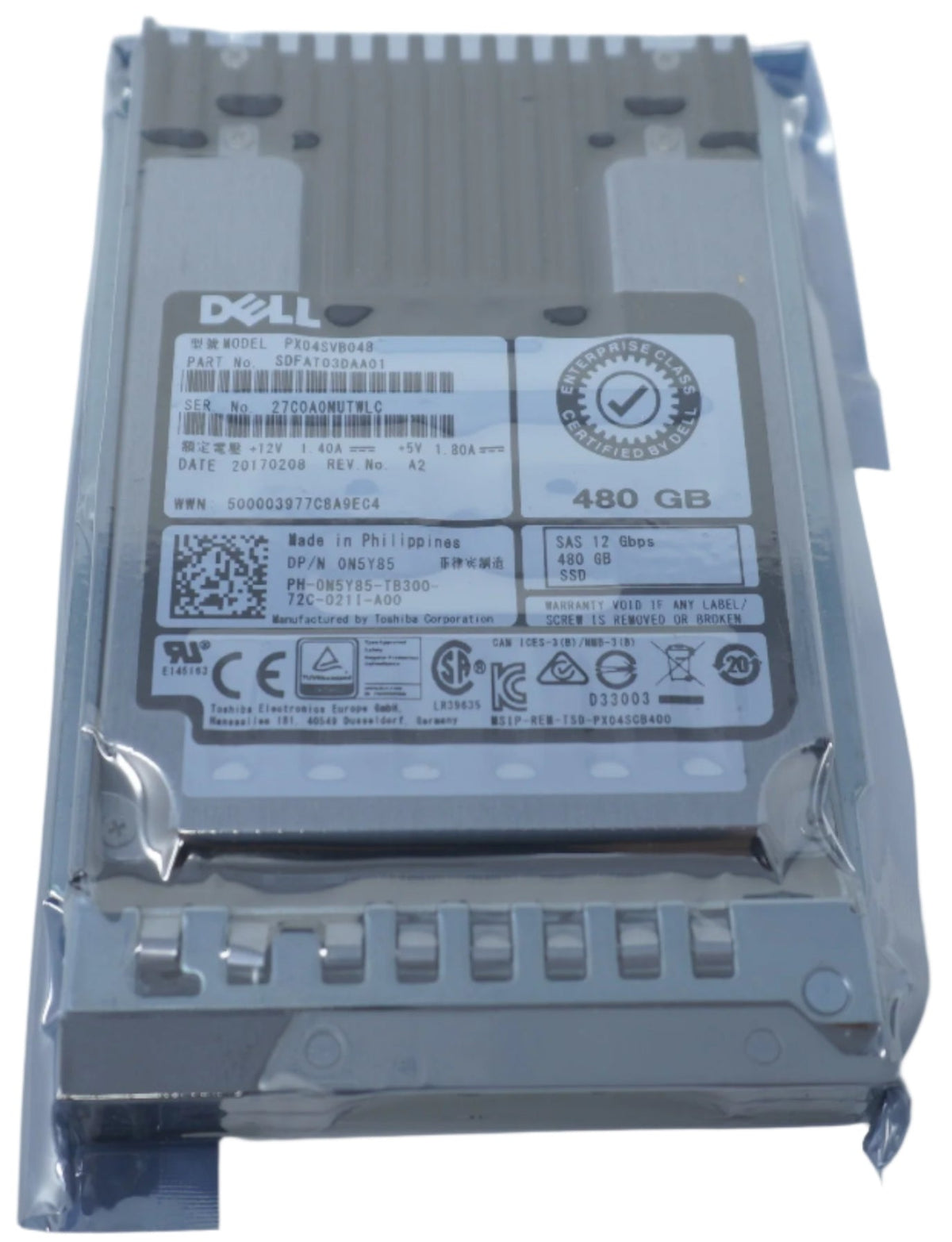 PX04SVB048 Dell 480GB 12G SAS 2.5" Mix-Use SSD 0N5Y85