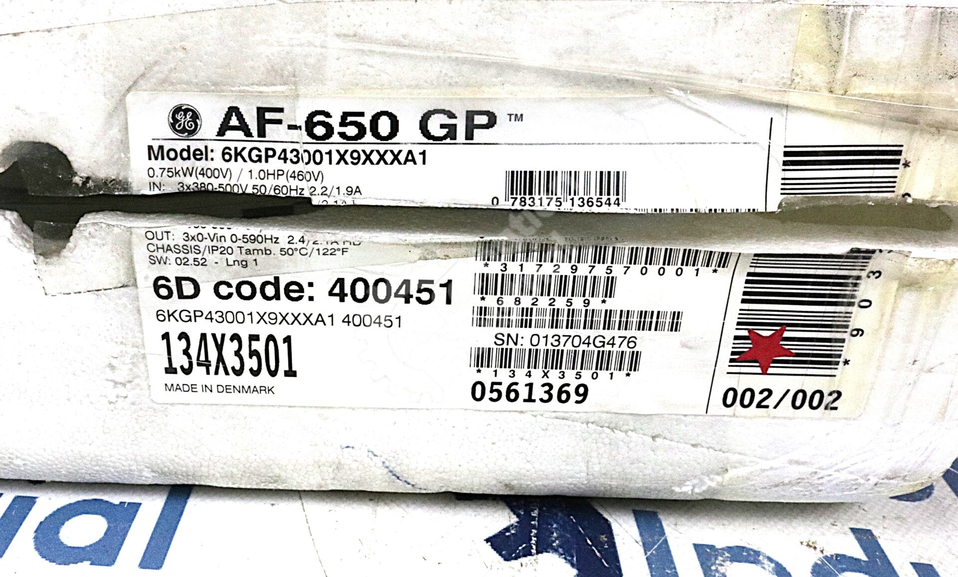 6GKP43001X9XXXA1 By General Electric AF-650 General Purpose AC Drive NSFP