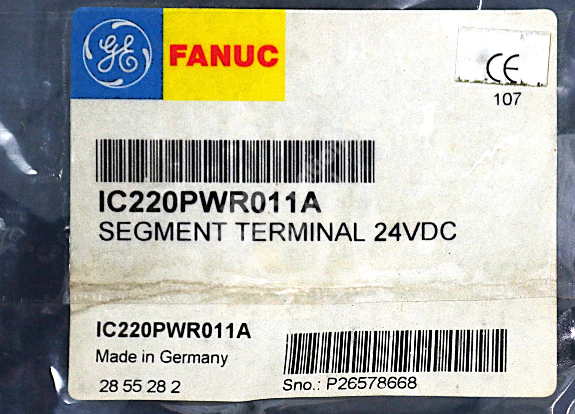IC220PWR011A By GE Fanuc 24VDC Segment Terminal VersaPoint NSNB