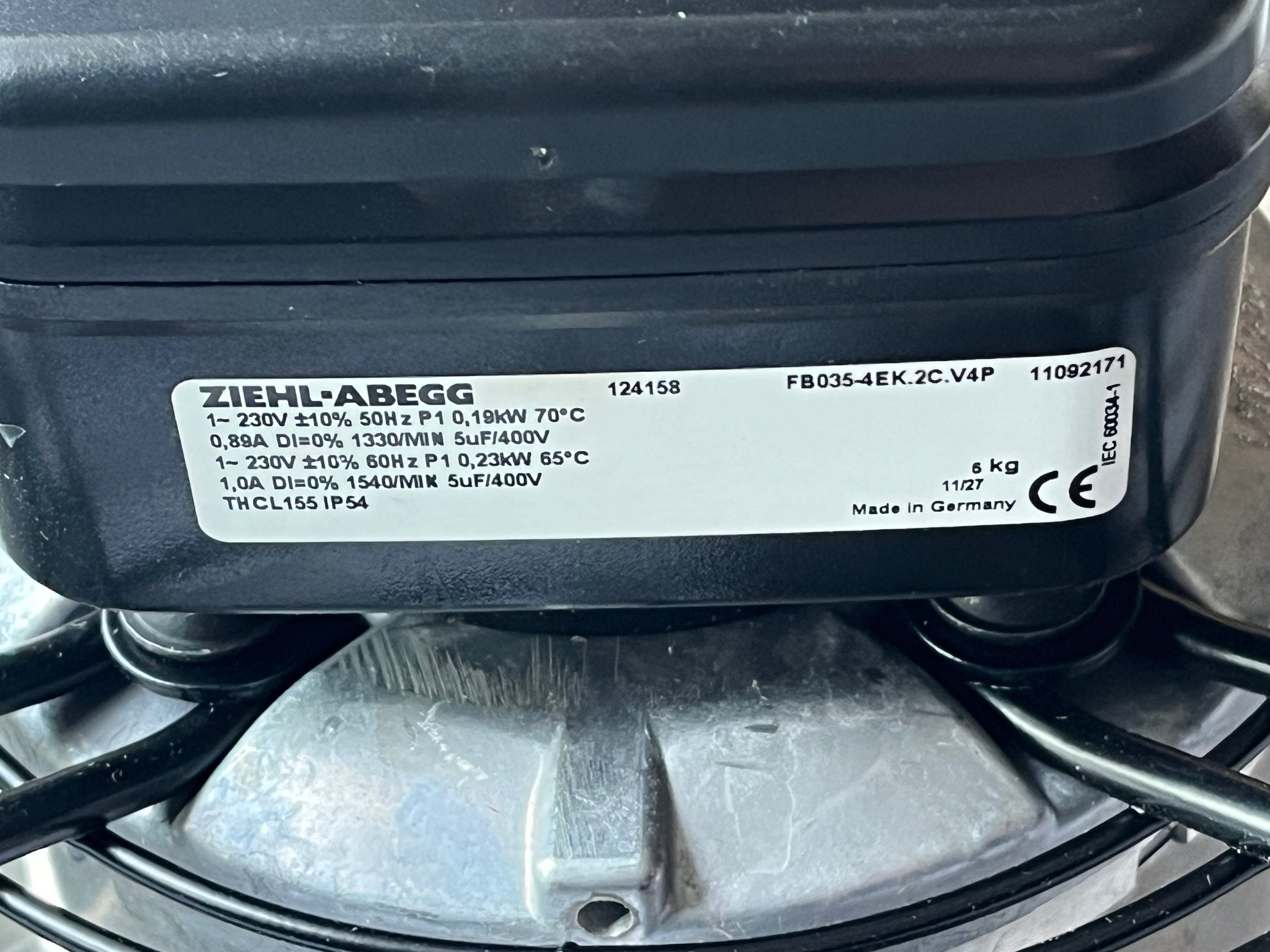 FB035-4EK.2C.V4P ZIEHL-ABEGG Axial Fan 3/400-460V 0.23/0.19 kW 1.0/0.89A