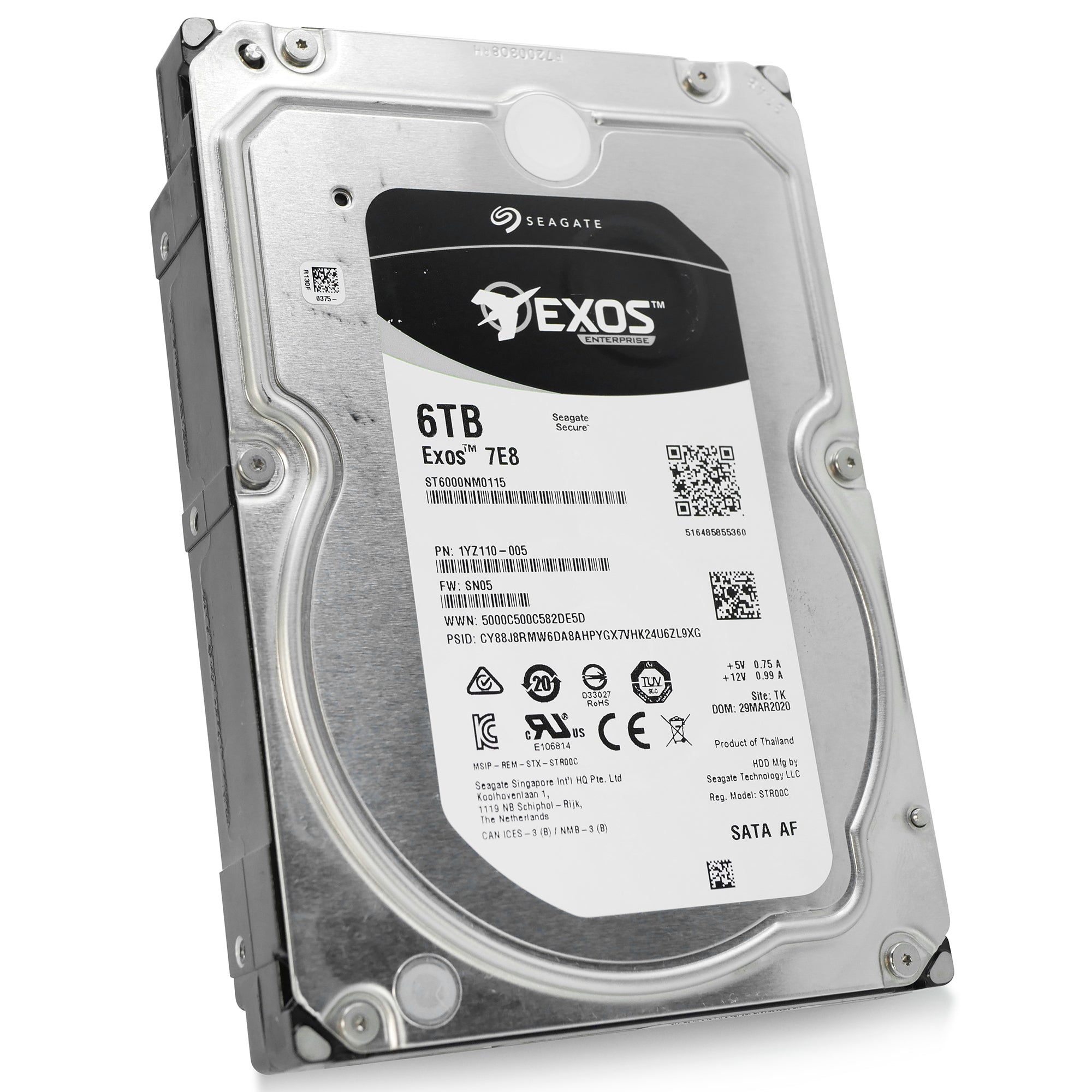 Seagate Exos 7E8 ST6000NM0115 6TB 7.2K RPM SATA 6Gb/s 512e 256MB 3.5" HDD