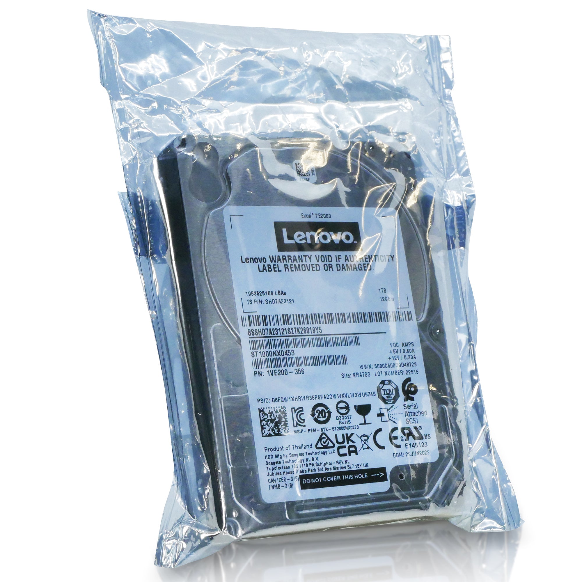 Seagate Exos 7E2000 ST1000NX0453 1TB 7.2K RPM SAS 12Gb/s 512n 2.5in Hard Drive