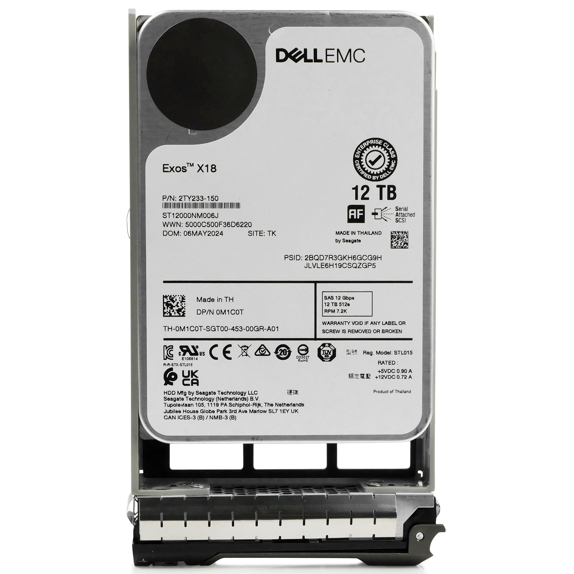 Dell G13 0M1C0T 12TB 7.2K RPM SAS 12Gb/s 512e 3.5in Hard Drive